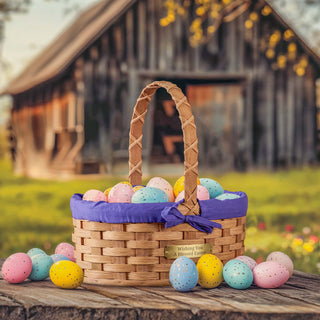 Medium Oval Easter Basket | Natural Decorative Amish Woven Wicker