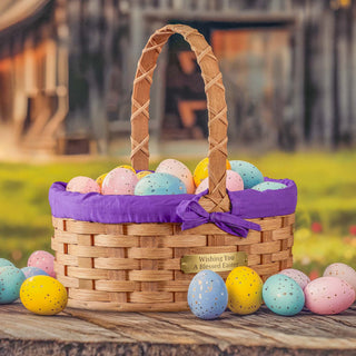 Medium Oval Easter Basket | Natural Decorative Amish Woven Wicker