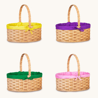 Amish Hand Sewn Pastel Liner for Large Oval Wicker Easter Basket