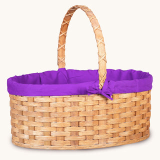 Amish Hand Sewn Pastel Liner for Giant Oval Wicker Easter Basket