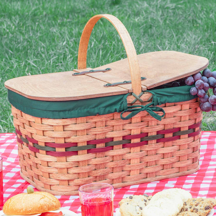 Large Vintage Picnic Basket | Amish Wicker Classic Family Picnic Baske ...