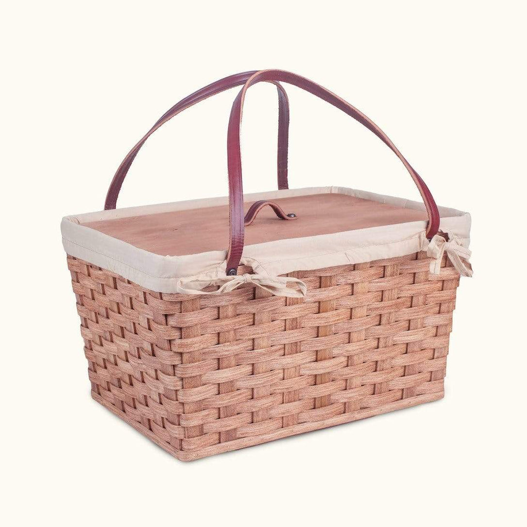 Amish Hand Sewn Liner for Traditional Picnic Basket — Amish Baskets