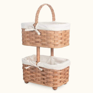 Optional Liner Set for 2-Tier Organizer Baskets Cream