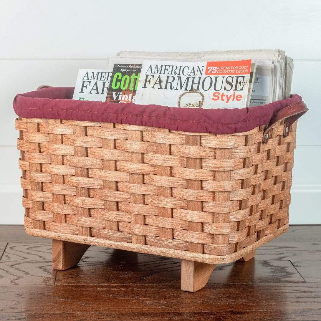 Antique Styled Sewing Basket  Amish Woven Wicker Organizer w