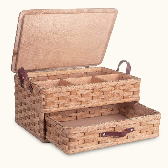 Vintage Sewing Basket  Large Amish Sewing Box w/Organizer Tray — Amish  Baskets