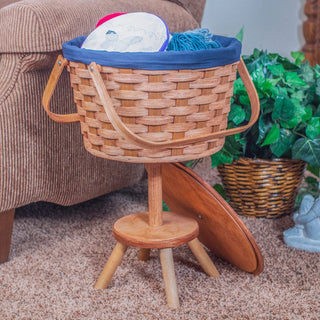 Craft & Sewing Organizer  Amish Woven Storage Basket w/Drawer – Amish  Baskets